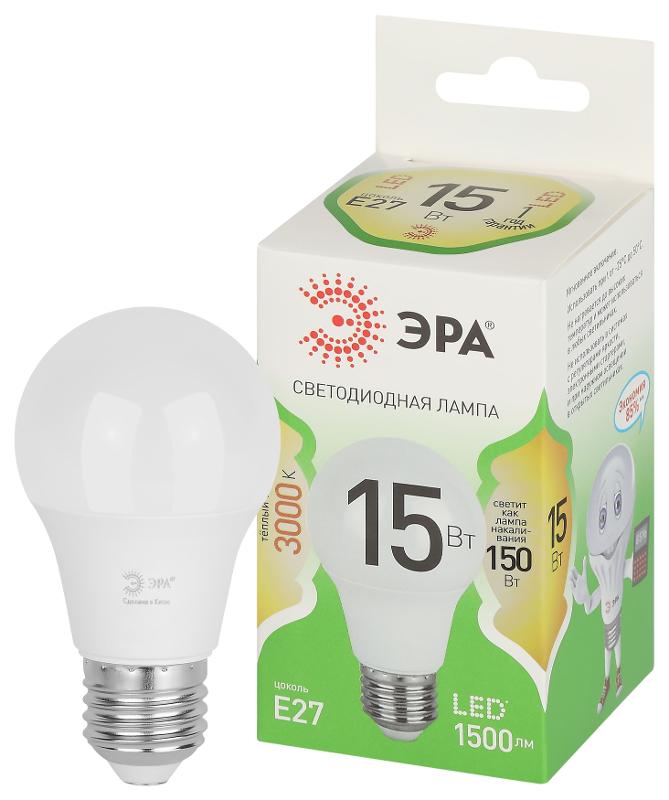 Лампа светодиодная  GREEN LINE LED A60-15W-830-E27 GL E27 15 Вт груша теплый свет | Б0067112 | ЭРА — миниатюра 1