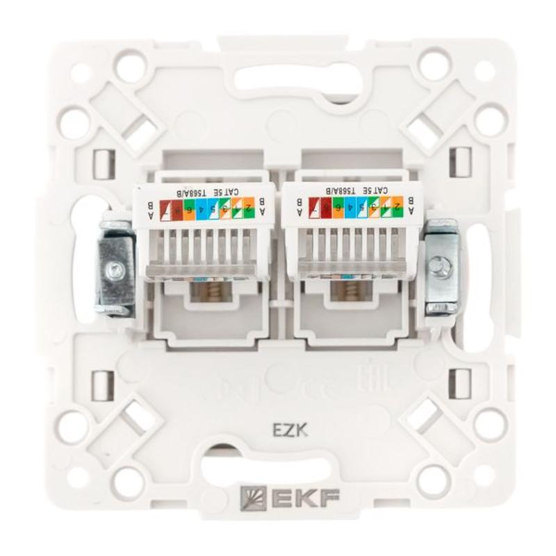 Стокгольм Механизм розетки RJ-45 2-местной белый |EYK02-035-10|EKF — миниатюра 4