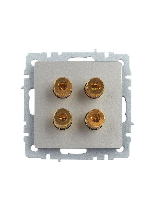 BRITE АудиоРозетка 4-местная РА10-БрС сталь | BR-S40-K46 | IEK — миниатюра 2