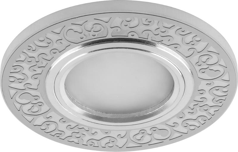 Светильник точечный встраиваемый под лампу, с LED подсветкой CD951 15LED*2835 SMD 4000K, MR16 50W G5.3, белый матовый, хром | 29713 | FERON — Feron