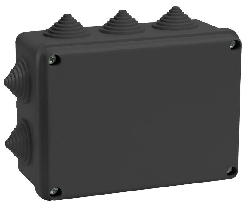 Коробка расп. КМ41242 150х110х70мм IP55 10 вв. черная | UKO11-150-110-070-K02-55 | IEK — миниатюра 1