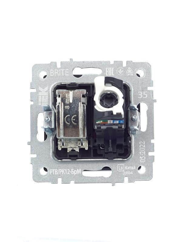 BRITE Розетка двойная TV+RJ45 кат.5E РТВ/РК12-БрМ маренго  | BR-AK20-1-K35 | IEK — миниатюра 4