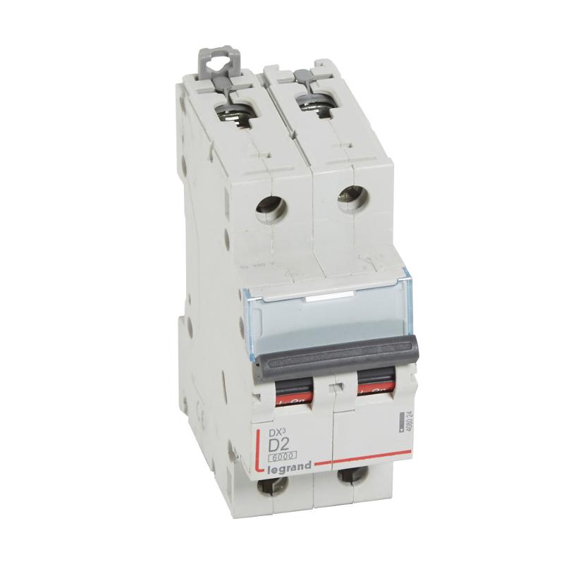 Выключатель автоматический двухполюсный DX3 6000 2А D 10кА | 408024 | Legrand — Legrand