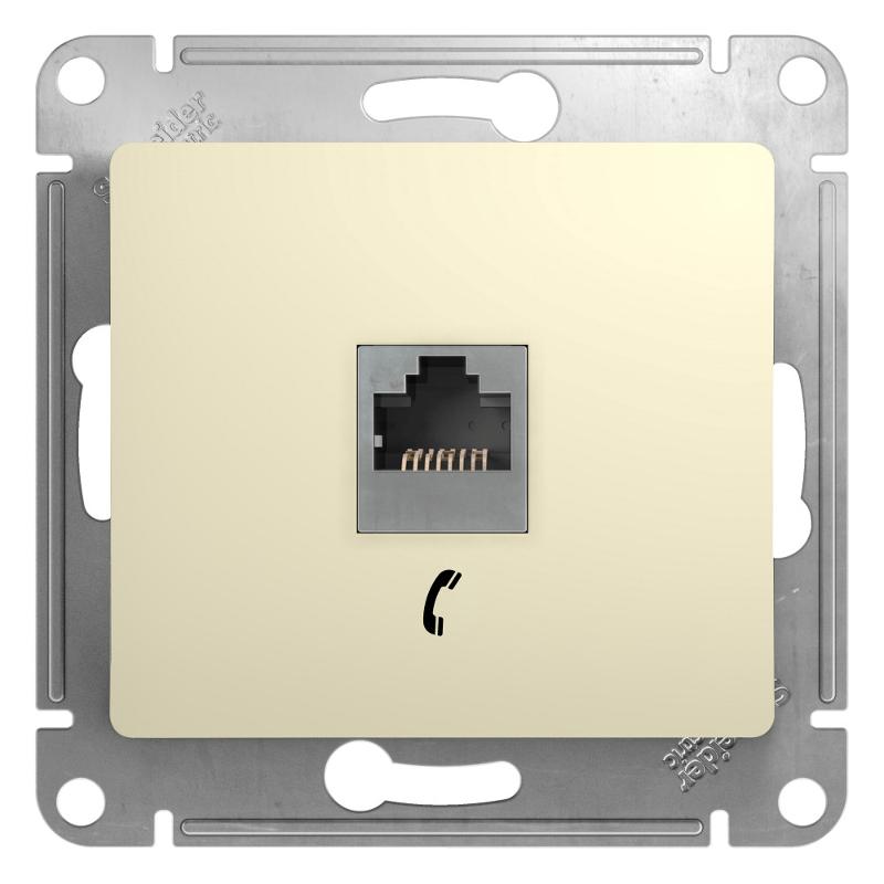 Glossa Бежевый Розетка телефонная RJ11 | GSL000281T | SE — Systeme Electric