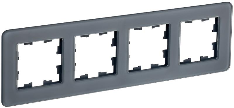 BRITE Рамка 4-ая РУ-4-2-Бр стекло графит RE | BR-M42-G-41-K53 | IEK — IEK (ИЭК)