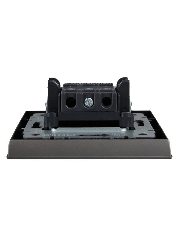 BRITE Выключатель 2-клавишный 10А в сборе ВСР10-2-0-БрС сталь | BR-V20-0-10-K46-F | IEK — миниатюра 4