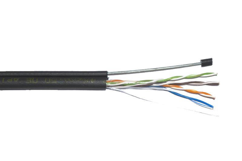 Каб. U/UTP кат.5E 4х2х24AWG, LDPE трос 1,2мм, 305м чер. | LC3-C5E04-159 | ITK — миниатюра 2