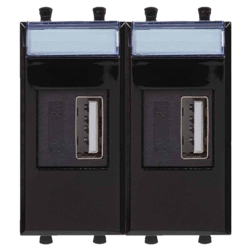 USB зарядное устройство "Черный квадрат", "Avanti", 2.1А, 2 мод. | 4402542 | DKC — DKC (ДКС)