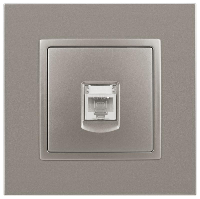 Розетка Elegance 14-3107-16 RJ45, титан | Б0065764 | ЭРА — миниатюра 5