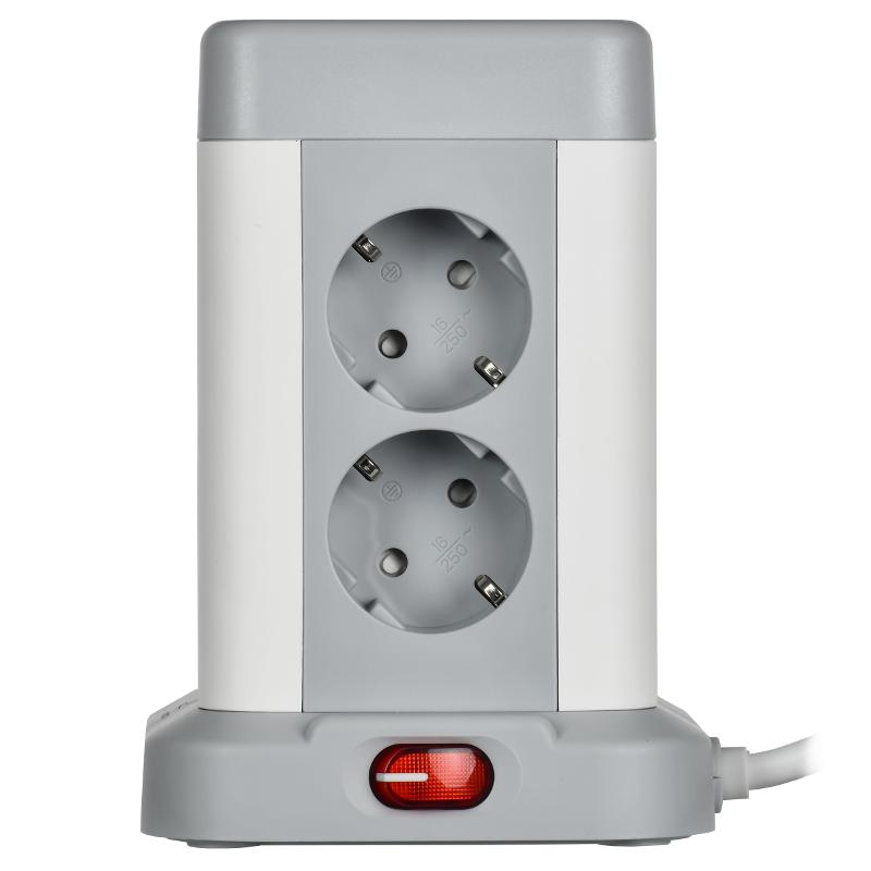 DOMINIC Удлинитель У08K 1,5м 3х1мм2 USB A+C 20Вт сер | DN-YP30-16-08-01-ZKU-K41 | IEK — миниатюра 2