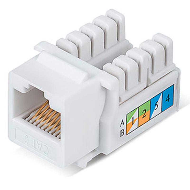 Модуль Keystone Jack RJ-45(8P8C), UTP неэкранированный, CAT 6, тип 90 градусов, белый REXANT PRO | 02-0254 | REXANT — REXANT