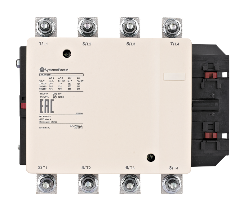 КОНТАКТОР MC1G 4P (4НО) AC1 350A 110В 50/60ГЦ | MC1G2654F7 | SE — миниатюра 1