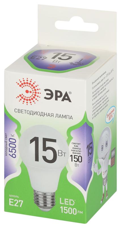 Лампа светодиодная  GREEN LINE LED A60-15W-865-E27 GL E27 15 Вт груша холодный свет | Б0067098 | ЭРА — миниатюра 5