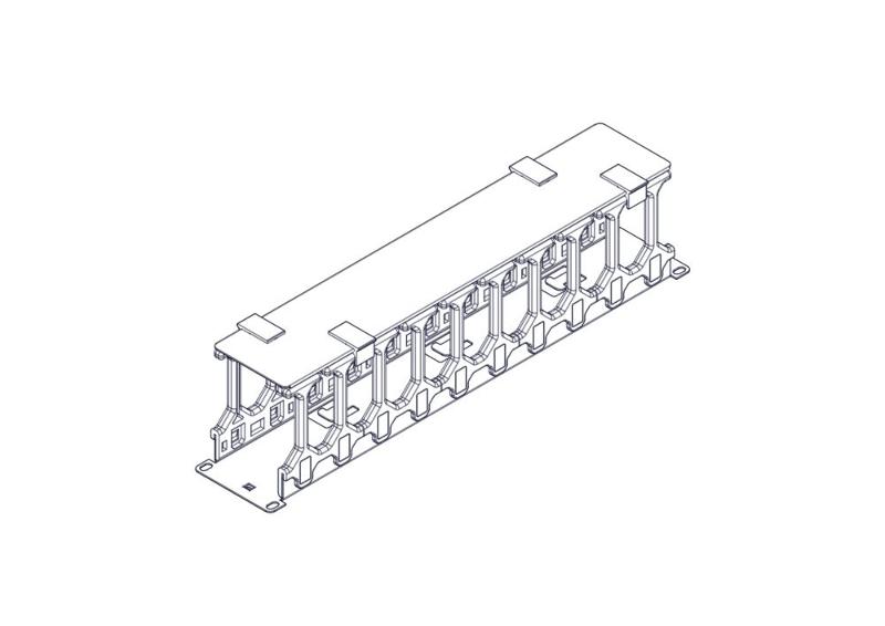 Горизонтальный кабельный организатор серия Excelente, 2U, пластиковые пальцы | ET8606 | SE — миниатюра 7