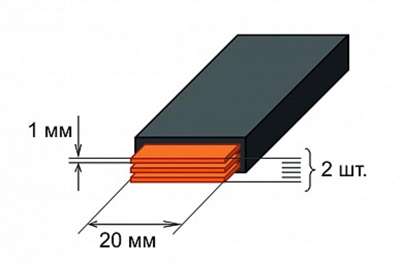 Шина медная гибкая изолированная ШМГ 2х(20x1мм) 2м.  | SQ0828-0002 | TDM — TDM ELECTRIC