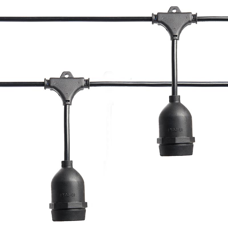 Гирлянда "Евро белт-лайт" на подвесах 230V 50 E27 черный, шаг 50cm, IP 65, 25м +1,5м шнур, CL50-25-1 | 41866 | FERON — Feron