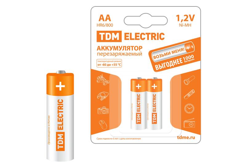 Аккумулятор AA-800 mAh Ni-MH BP-2 | SQ1702-0066 | TDM — TDM ELECTRIC