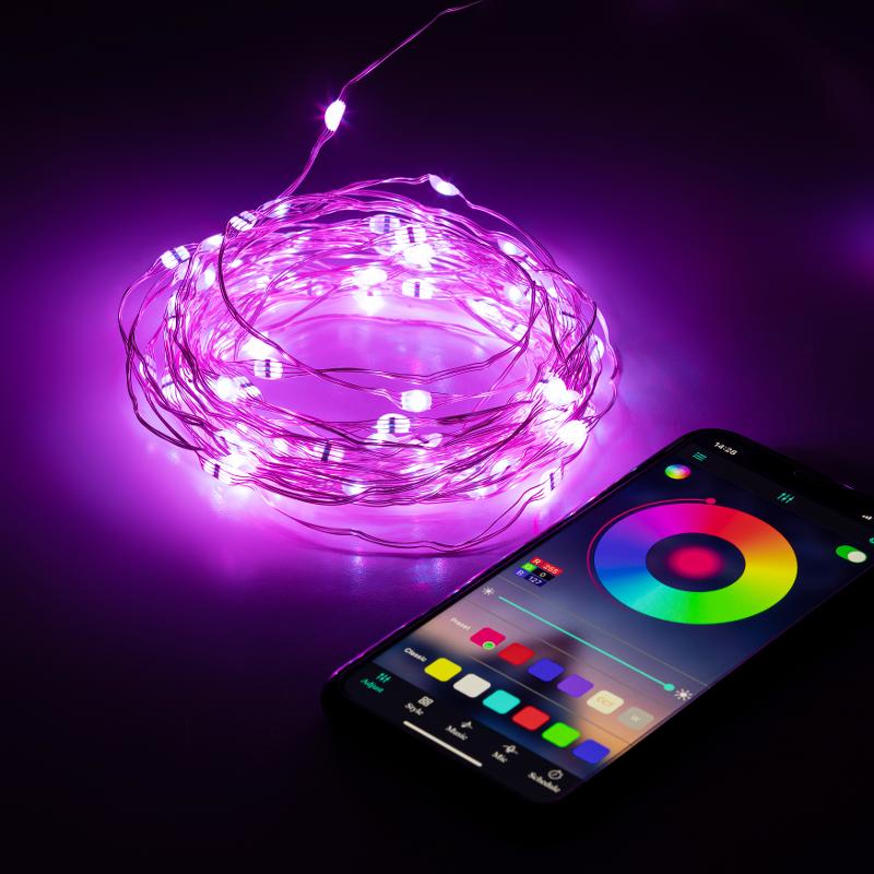 Гирлянда Нить ЕGNIG - PU с пультом, RGB, 5 м, 220 V, с таймер, с музыкой, управляемая, IP20 | Б0055994 | ЭРА — ЭРА (Энергия света)