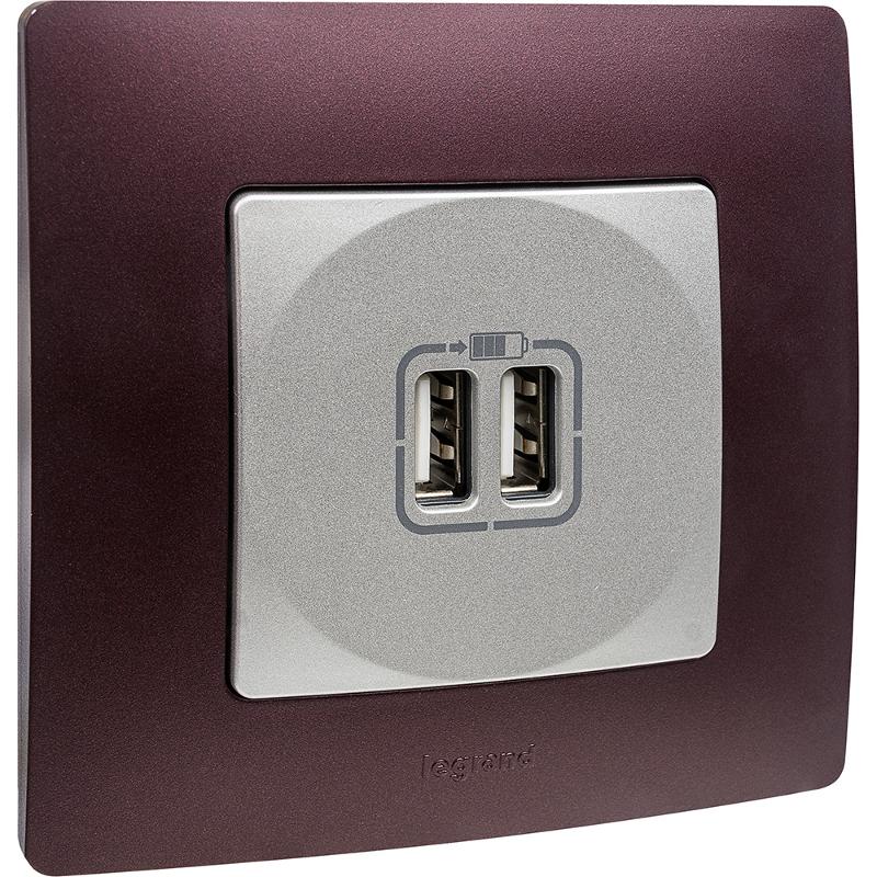 Etika Алюминий Розетка USB 2-ая 240В/5В 2400мА — миниатюра 6
