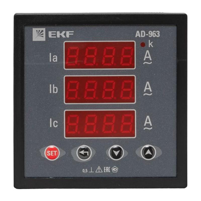 Амперметр AM-D963 цифровой на панель 96х96 трехфазный EKF PROxima | ad-963 | EKF — миниатюра 12