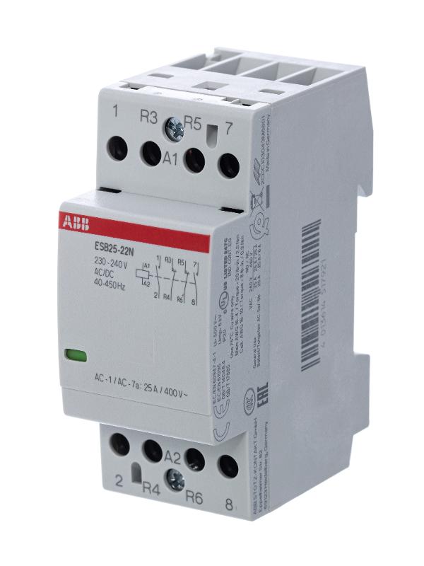 Контактор ESB25-22N-06 модульный (25А АС-1, 2НО+2НЗ), катушка 230В AC/DC | 1SAE231111R0622 | ABB — ABB