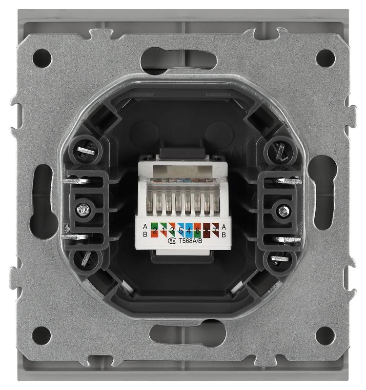 Розетка Arktik 16-3107-03 информационная RJ45 алюминий | Б0070476 | ЭРА — миниатюра 4