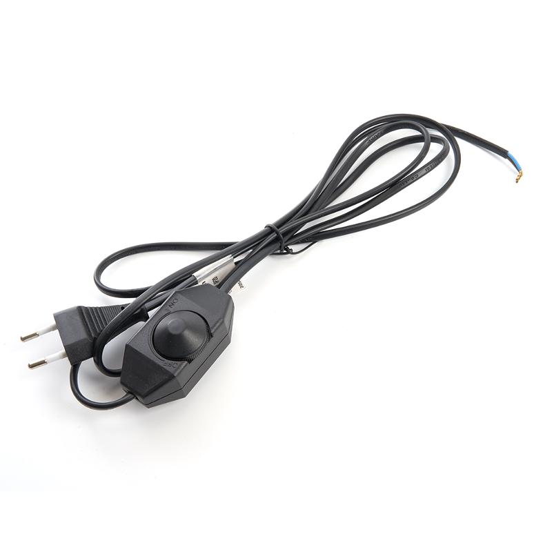 Сетевой шнур DM103-200W 230V 1,5+0,5м (с диммером) черный | 23059 | FERON — миниатюра 1