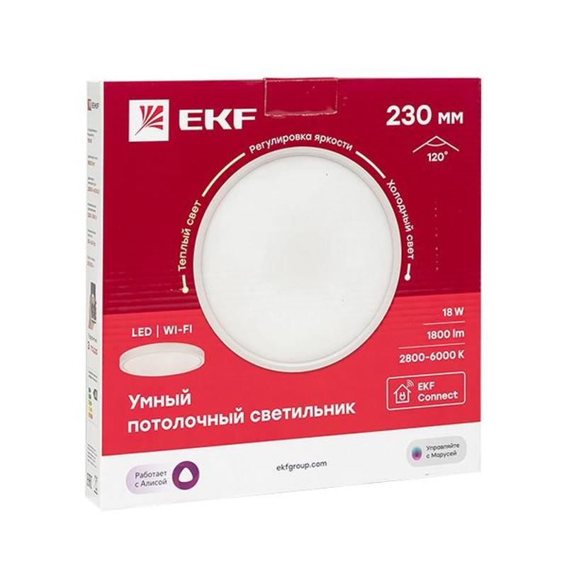Умный потолочный светильник 230 мм 18W EKF Connect | sclwf-230-cct | EKF — EKF
