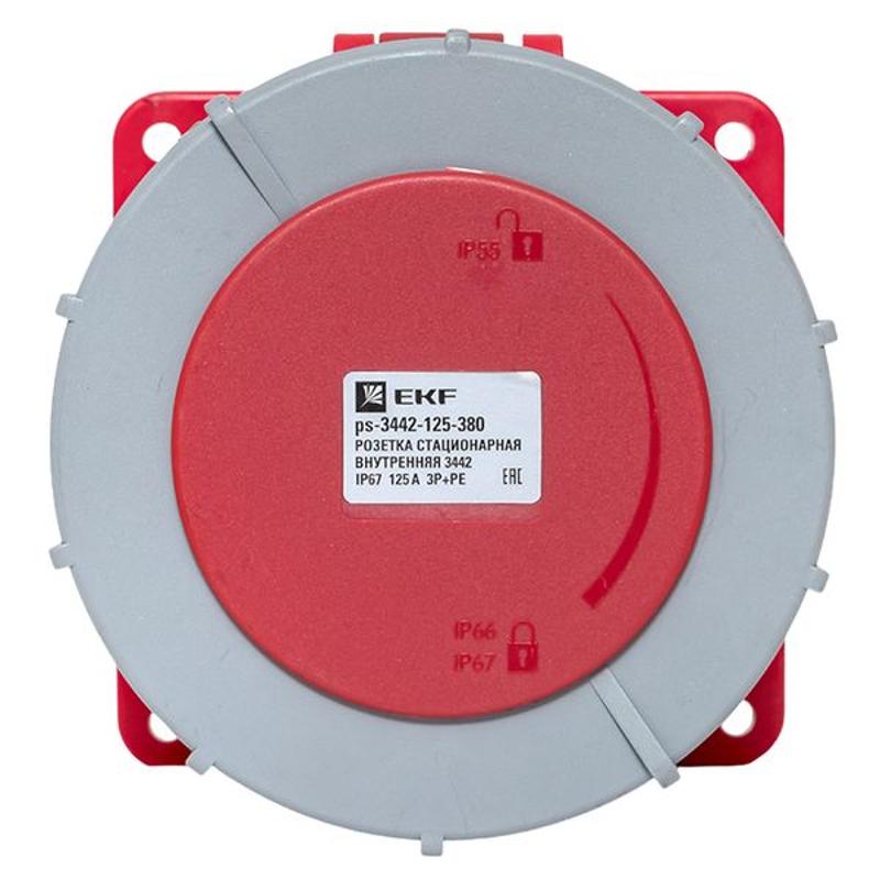 Розетка стационарная внутренняя 3442 3Р+РЕ 125А 380В IP67 EKF PROxima | ps-3442-125-380 | EKF — миниатюра 11