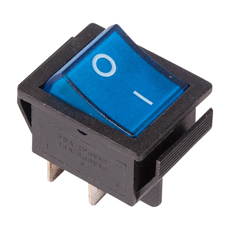 Выключатель клавишный 250V 16А (4с) ON-OFF синий  с подсветкой (RWB-502, SC-767, IRS-201-1)  | 36-2331-1 | REXANT — REXANT