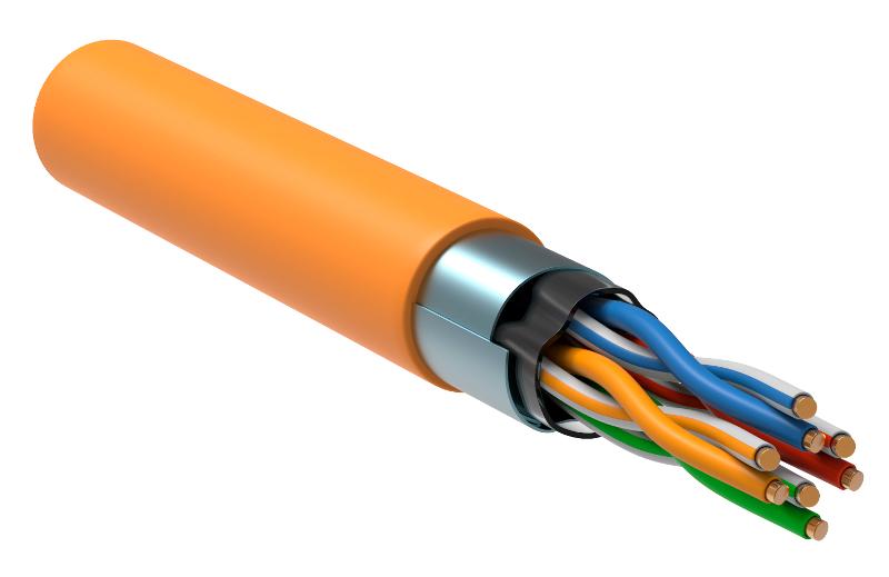 Кабель связи витая пара F/UTP, кат.5E 4x2х24AWG solid, LSZH, 305м, оранжевый | LC1-C5E04-327 | ITK — ITK