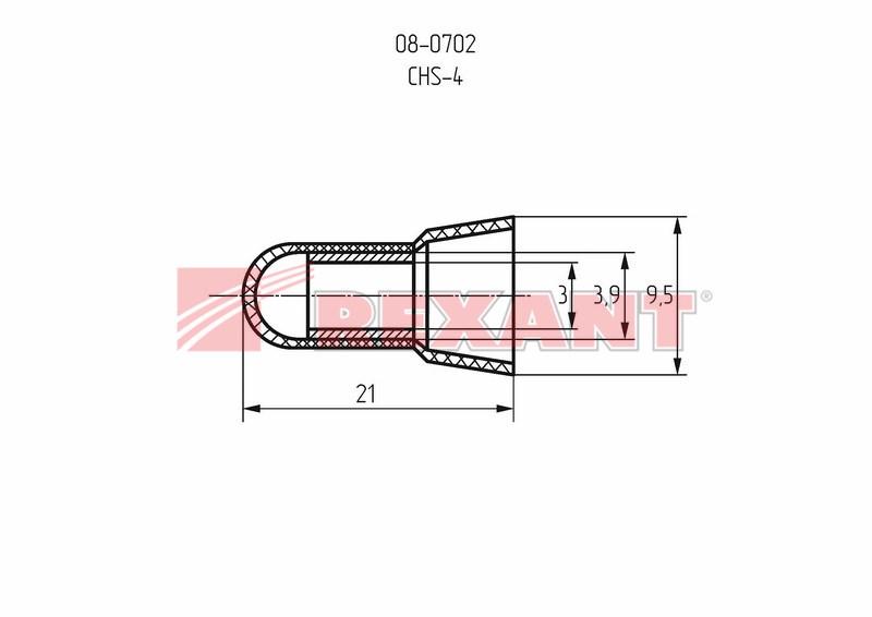 Концевая изолированная заглушка КИЗ-2, ø 3,0 мм (1,5-4,0 мм²) | 08-0702 | REXANT — миниатюра 3