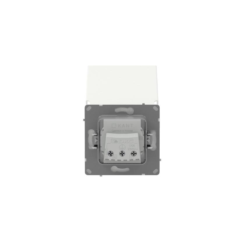 Розетка силовая, 2P+E, с з/ш, с крышкой, IP44, KANT, белая магнолия | 7000013 | DKC — миниатюра 8