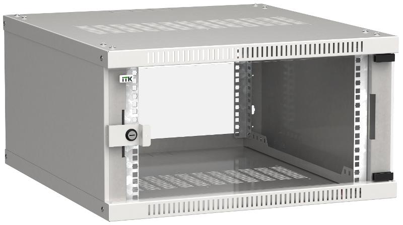 Шкаф LINEA WE 6U 600x650мм дверь стекло серый | LWE3-06U67-GF | ITK — ITK