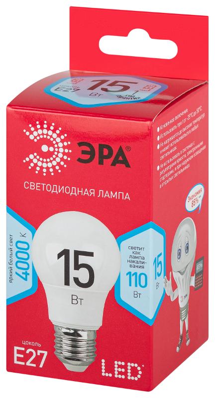 Лампа светодиодная ЭКО LED A60-15W-840-E27 R (диод, груша, 15Вт, нейт, E27) | Б0046356 | ЭРА — миниатюра 3