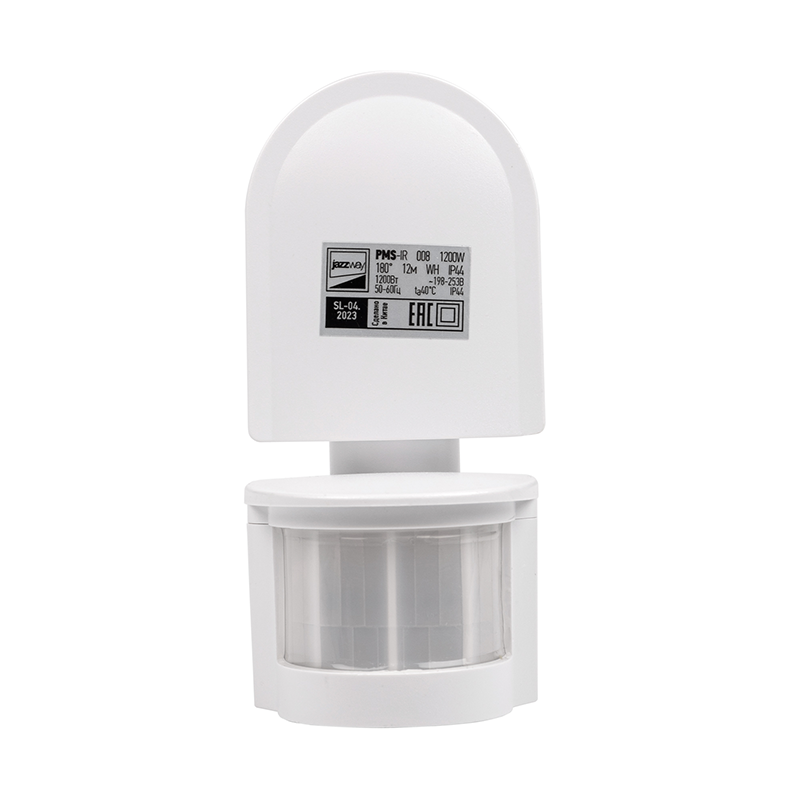 Датчик движения PMS-IR 008 1200Вт 180° 12м WH IP44 | .5012899 | Jazzway — миниатюра 2