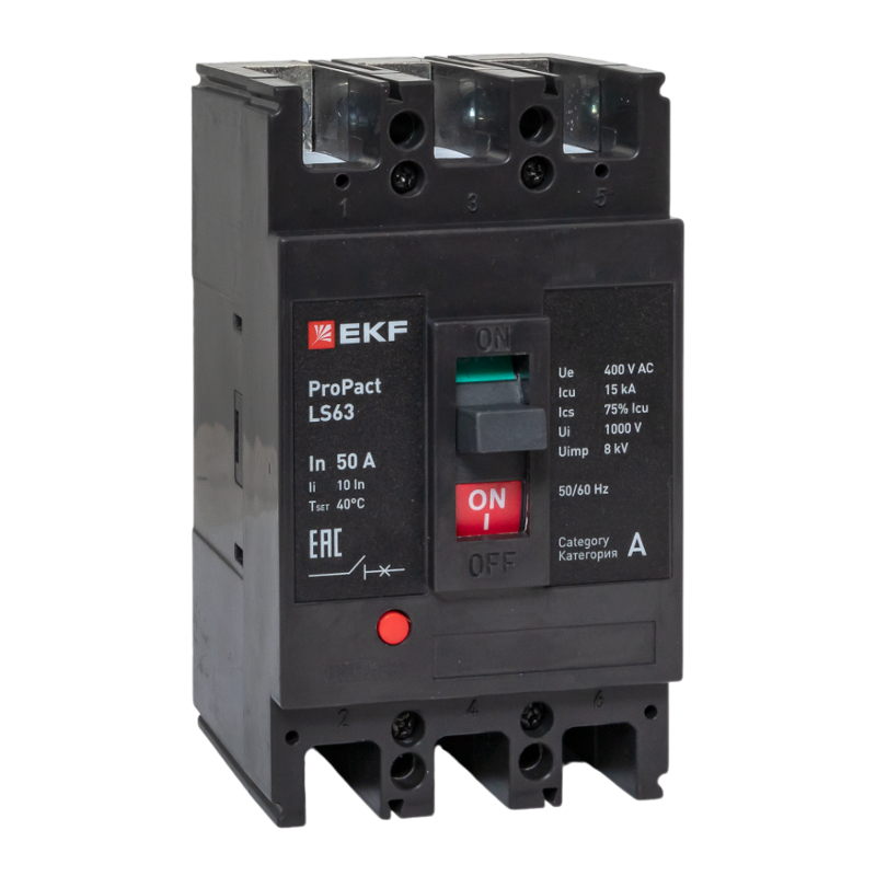 Выключатель автоматический LS63 15кА 3P 50А ProPact | mccb-63-15-3-50-ls | EKF — EKF