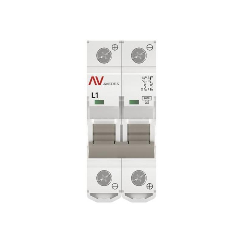 Выключатель автоматический AV-6 DC 2P 1A (L) 6kA AVERES | mcb6-DC-2-01L-av | EKF — миниатюра 3