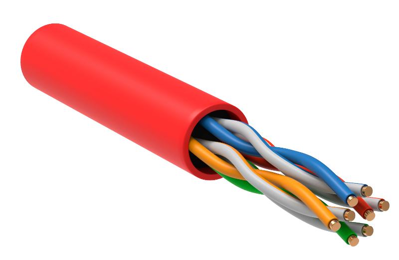 Каб. в. п. U/UTP кат. 5E 4х2х24AWG solid LSZH 305м крас. | LC1-C5E04-124 | ITK — ITK