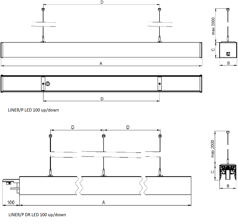 Светильник светодиодный LINER 100/P (1200) 840 WH up/down | 1473001990 | Световые Технологии — миниатюра 2