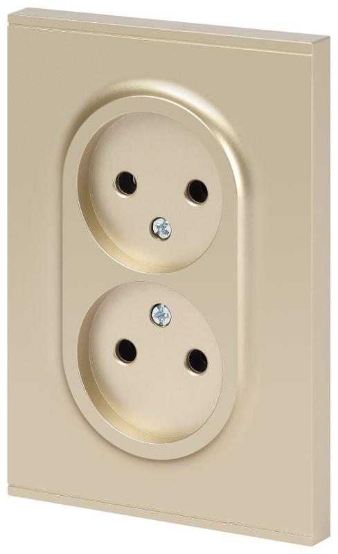 Розетка Arktik 16-2107-04 без заземления двойная 2X2P 16А-250В шампань | Б0071684 | ЭРА — миниатюра 3