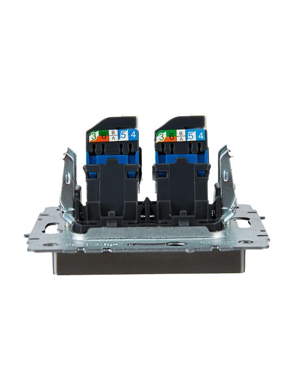 BRITE Розетка компьютерная 2-ая RJ45 кат.6 РК11-2-БрС сталь | BR-K20-2-K46 | IEK — миниатюра 5