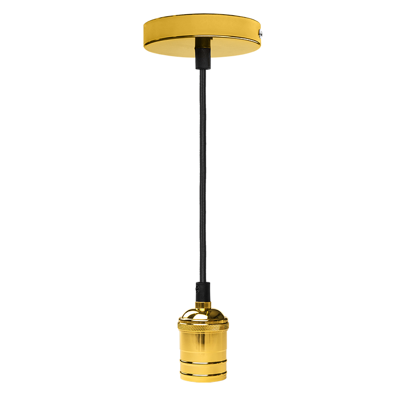 Декоративный патрон с проводом RETRO золотой цвет PLC 02 E27 230V/1M GOLDEN | .5039018 | JAZZWAY — миниатюра 1