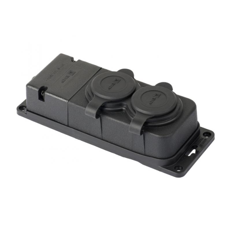 Роз. двухмест. с защит. крышками каучуковая 230В 2P+PE 16A IP44 EKF PRO |  RPS-018-16-230-44-r |  EKF — EKF