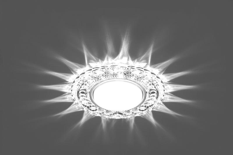 Светильник потолочный встраиваемый под лампу GX53 CD4024 20LED*2835 SMD 4000K, 15W GX53, без лампы, прозрачный, хром | 29538 | FERON — миниатюра 2