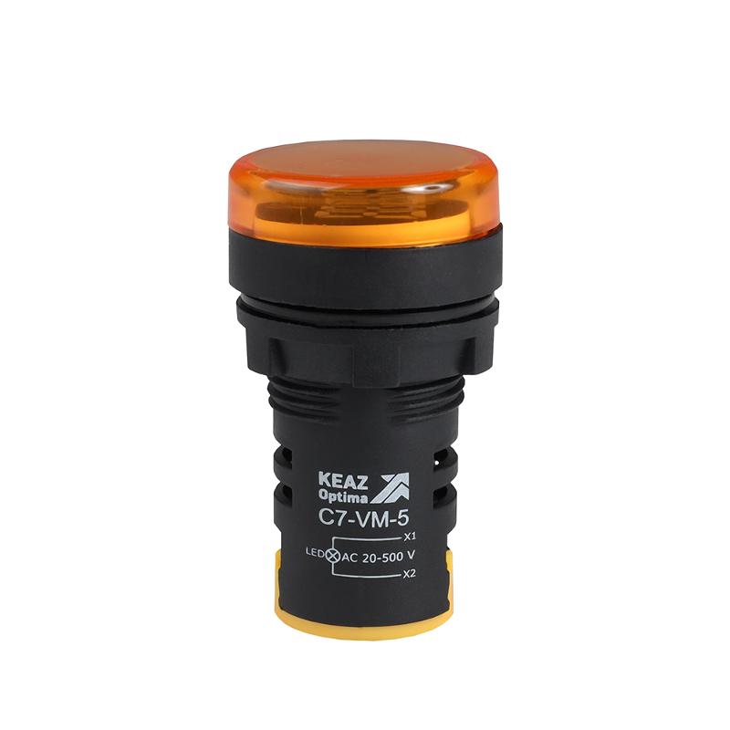 Индикатор напряжения OptiSignal Compact D22 C7-VM-5 желтый 20-500 В AC AD22VM | 362190 | КЭАЗ — КЭАЗ (Курский электроаппаратный завод)