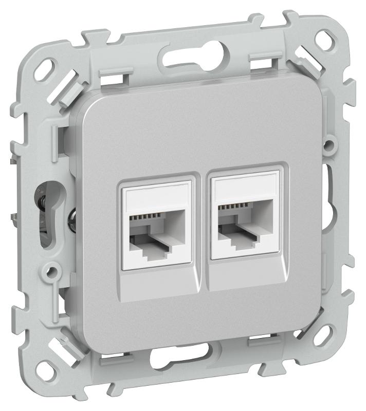 FLITE Розетка 2-ая компьютерная RJ45 кат.5Е UTP РК5е-2-0-ФлА алюминий | FI-K22-1-K47 | IEK — IEK (ИЭК)