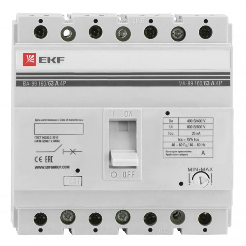 Выключатель автоматический ВА-99 160/63А 4P 35кА EKF | mccb99-160-63-4P | EKF — EKF