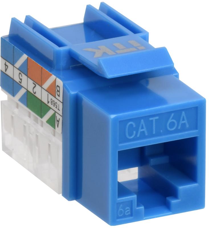 Модуль Keystone Jack кат.6A UTP 110 IDC 90град синий | CS1-1C6AU-11-03 | ITK — ITK