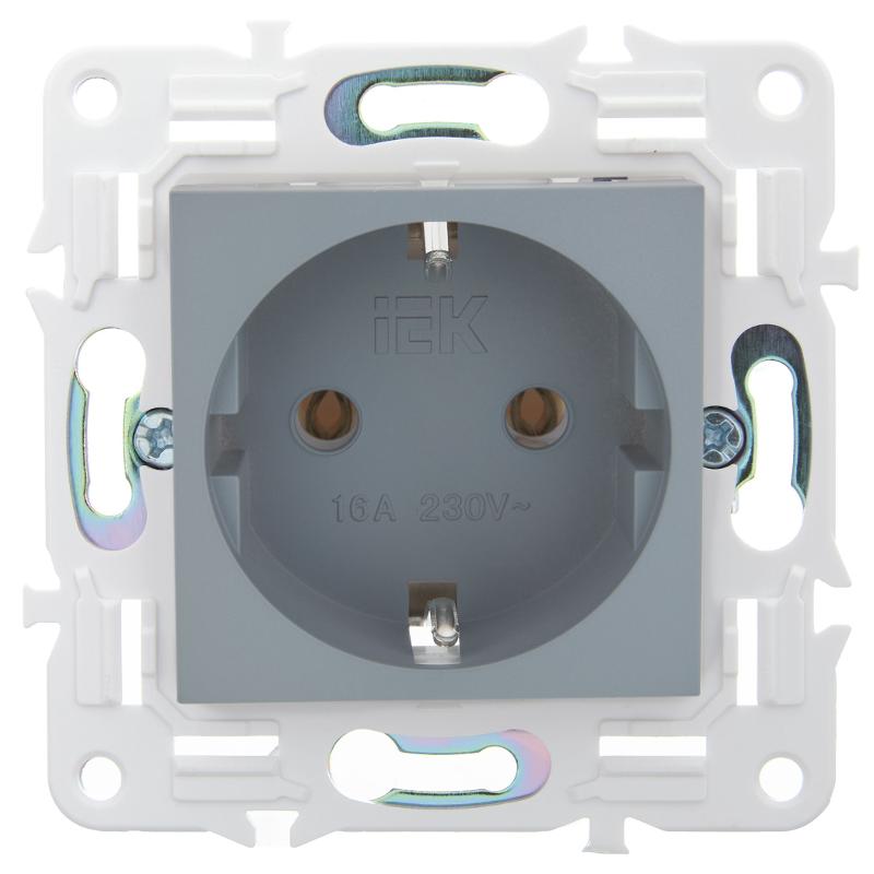 SKANDY Розетка с з/к без з/ш 16А SK-R05Gr серый | SK-R11-16-K03 | IEK — миниатюра 2